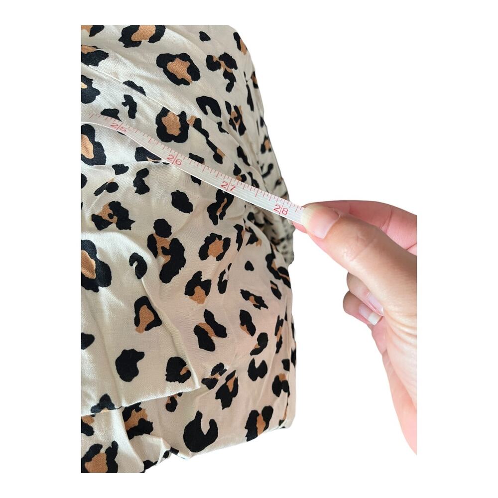 Fate Curve cream leopard print long sleeve ruffle blouse button up 2x NWT - Picture 6 of 8